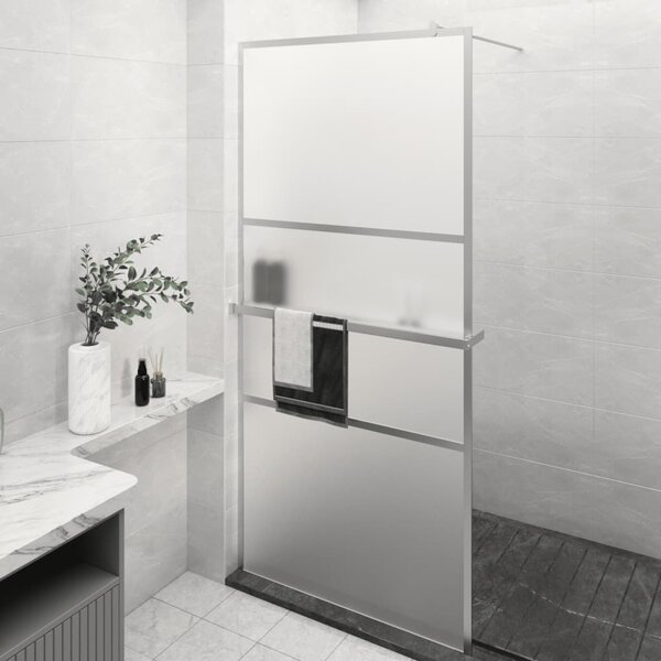 Paravan duș walk-in cu raft crom 80x195 cm sticlă ESG/aluminiu