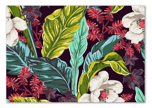 Tablou Printat Pe Sticlă flori tropicale