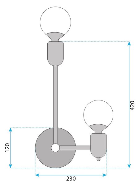 Lampa de perete APP1707-2W BLACK