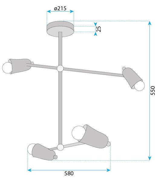 Lampa APP1708-4CP BLACK + GOLD
