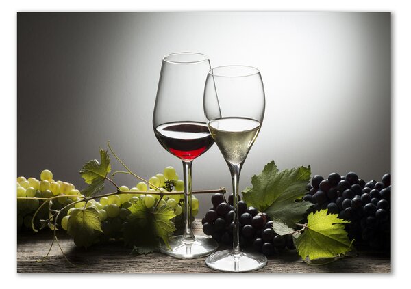 Tablou pe pe sticlă Vin și struguri