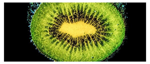 Tablou - detailu cu kiwi în apă (120x50 cm)