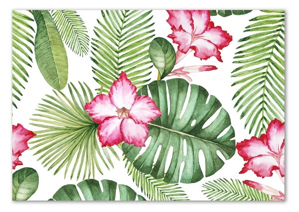 Tablou din Sticlă flori tropicale