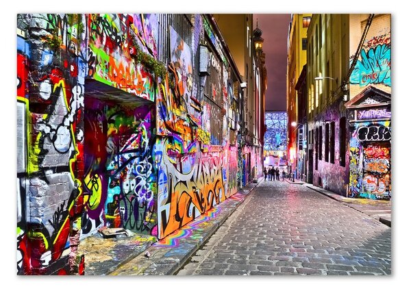 Fotografie imprimată pe sticlă graffiti colorat
