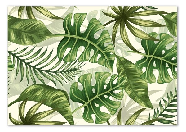 Tablou Printat Pe Sticlă frunze tropicale