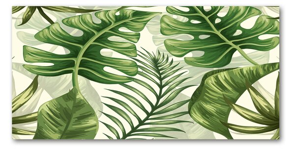 Tablou Printat Pe Sticlă frunze tropicale