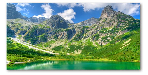 Tablou pe pe sticlă Lacul în munți