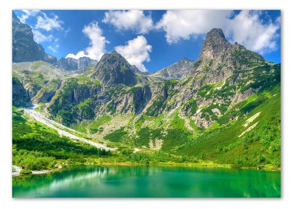 Tablou pe pe sticlă Lacul în munți