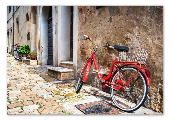 Fotografie imprimată pe sticlă bicicletă roșie