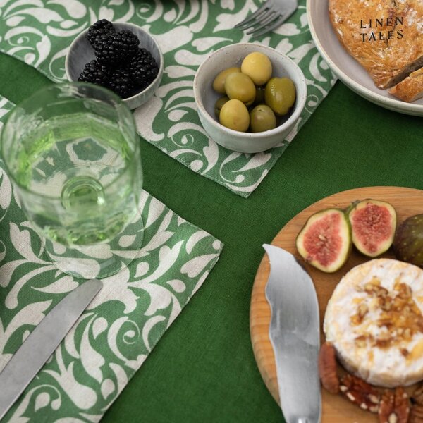Suport pentru farfurii din in 35x45 cm Evergreen Damask – Linen Tales