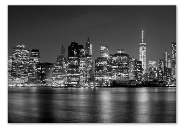 Tablou din Sticlă Manhattan pe timp de noapte