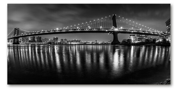 Tablou Printat Pe Sticlă Manhattan pe timp de noapte