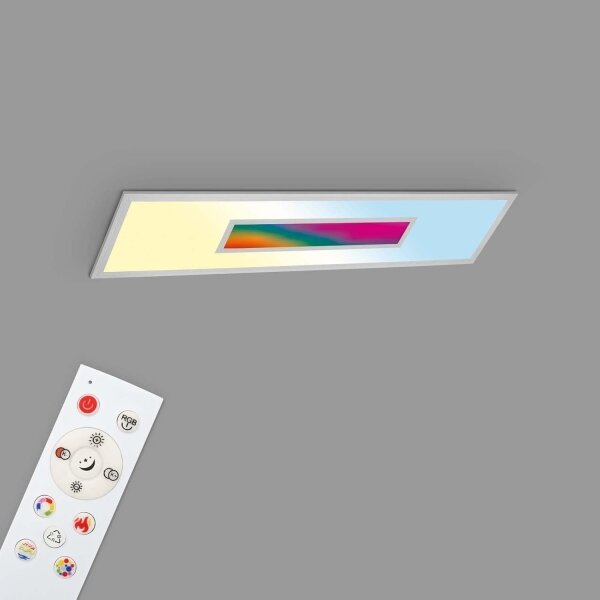 Panou LED RGBW dimabil, 20W/230V, argintiu + telecomandă