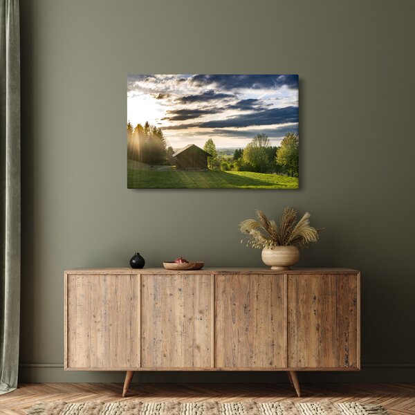 Tablou cu cabana pe luncă (90x60 cm)