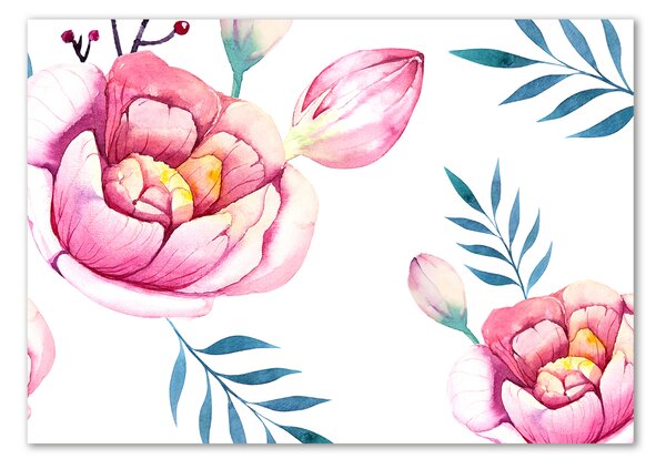 Tablou Printat Pe Sticlă model floral