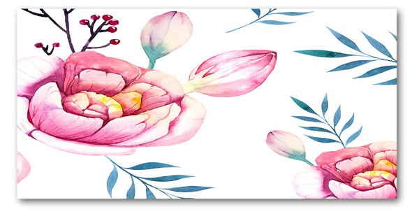 Tablou Printat Pe Sticlă model floral