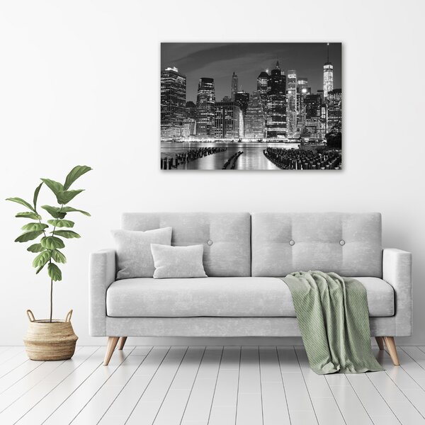 Imprimare tablou canvas Manhattan pe timp de noapte