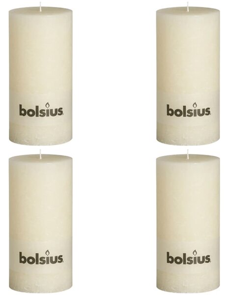 Bolsius Lumânare bloc rustică, 4 buc., ivoar, 200 x 100 mm 103867200305