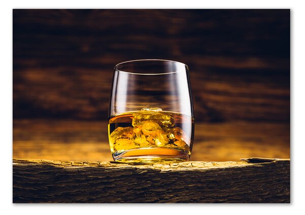 Tablou sticlă Bourbon într-un pahar