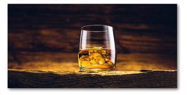 Tablou sticlă Bourbon într-un pahar
