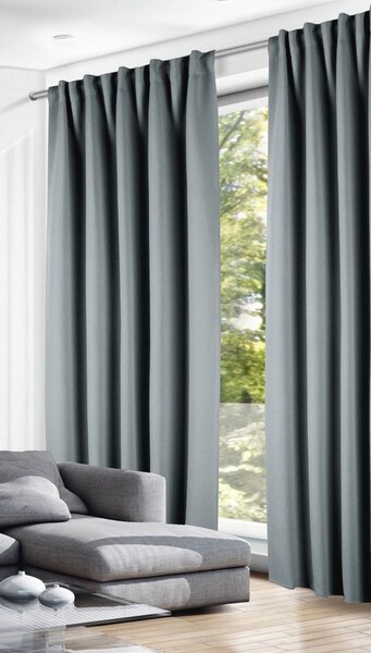 Draperie gri închis termoizolantă, dimout (semi-opacă) 135x245 cm – Sehlbach