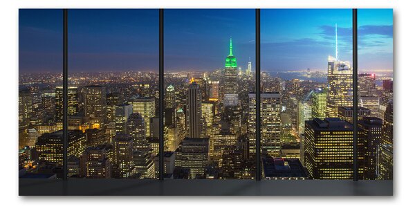Tablou pe pe sticlă New York, pe timp de noapte