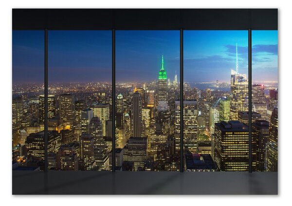 Tablou pe pe sticlă New York, pe timp de noapte