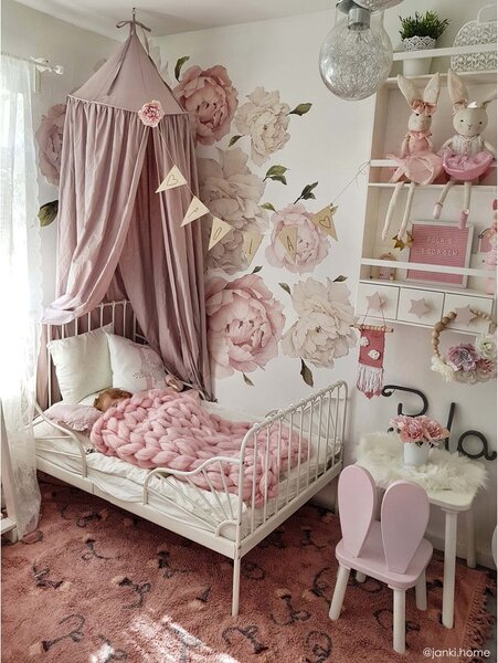 Covor pentru copii roz lavabil/țesut manual din bumbac 140x210 cm English Garden Ash Rose – Lorena Canals
