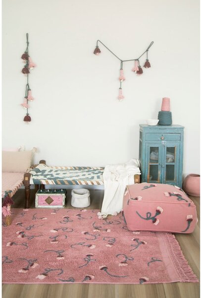 Covor pentru copii roz lavabil/țesut manual din bumbac 140x210 cm English Garden Ash Rose – Lorena Canals