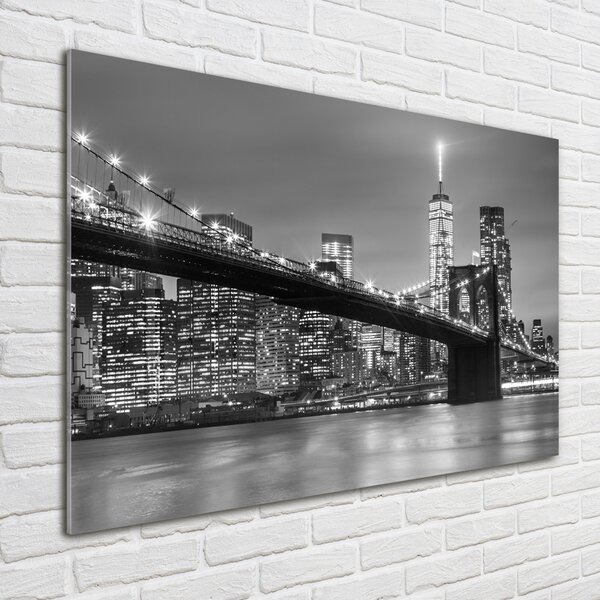 Fotografie imprimată pe sticlă New York, pe timp de noapte