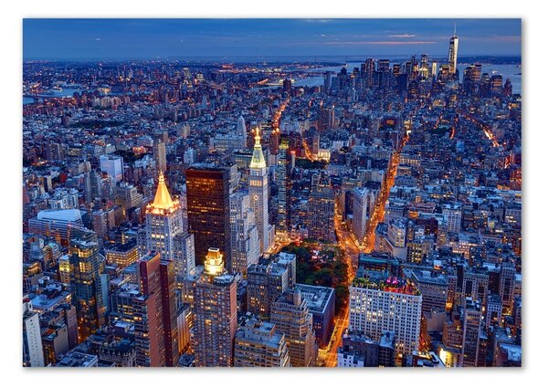 Imagine de sticlă Manhattan pe timp de noapte
