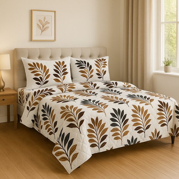 Set lenjerie pat dublu cu pilota reversibila Elis 200x220 cm
