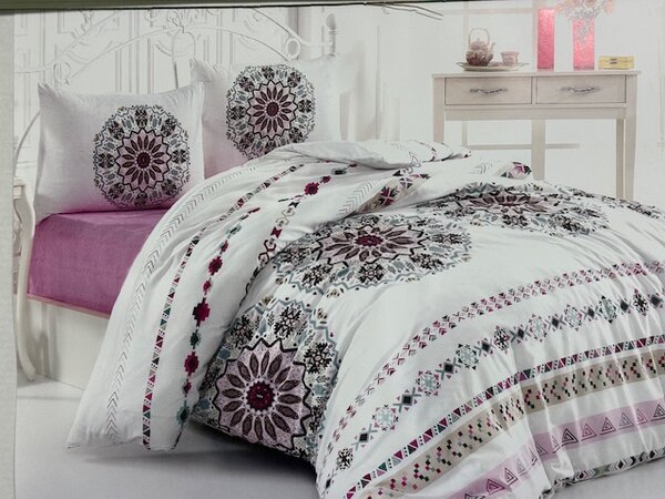 Lenjerie De Pat Dublu Premium, Bumbac 100%, 4 piese
