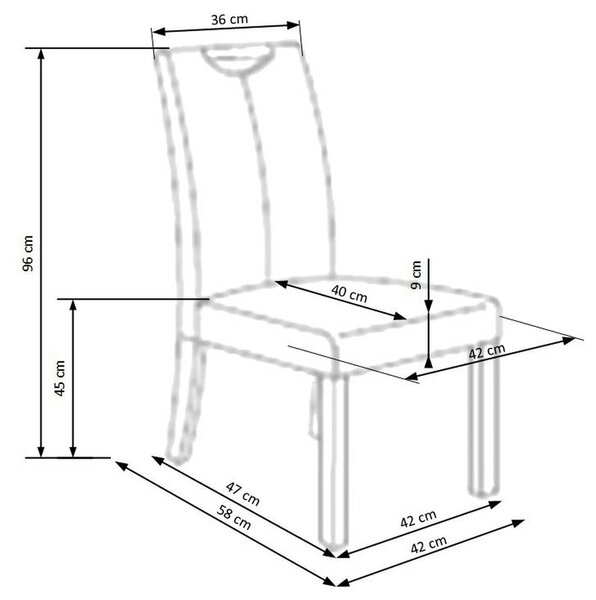 Scaun living Caro, crem/fag, piele ecologica/lemn de cauciuc, 42x58x96