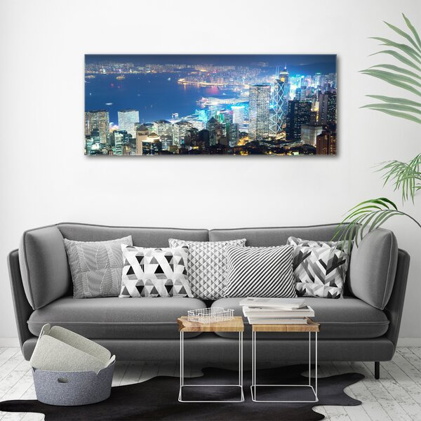 Tablou pe pânză canvas Hong Kong pe timp de noapte