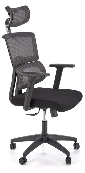 Scaun birou PABLO, negru/gri, stofa/plasa, 64x67x118/127 cm