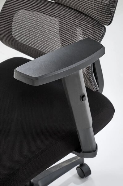 Scaun birou PABLO, negru/gri, stofa/plasa, 64x67x118/127 cm