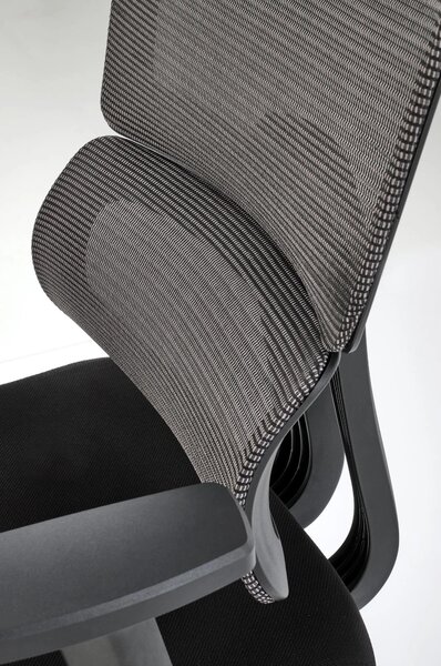 Scaun birou PABLO, negru/gri, stofa/plasa, 64x67x118/127 cm