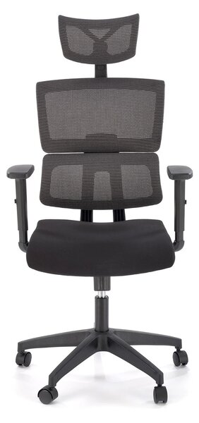 Scaun birou PABLO, negru/gri, stofa/plasa, 64x67x118/127 cm