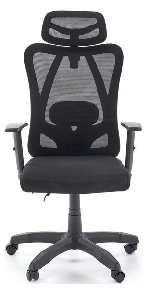 Scaun birou RAMOS, negru, panza/plasa, 65x60x121/129 cm