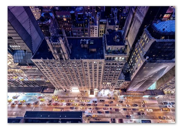 Tablou sticlă New York, pe timp de noapte