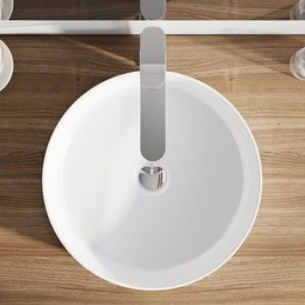 Ravak Uni lavoar 40x40 cm rotund de blat alb luciu XJX01140002