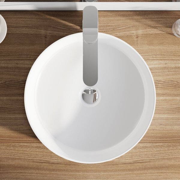 Ravak Uni lavoar 40x40 cm rotund de blat alb luciu XJX01140002