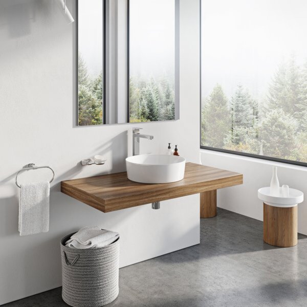 Ravak Uni lavoar 40x40 cm rotund de blat alb luciu XJX01140002