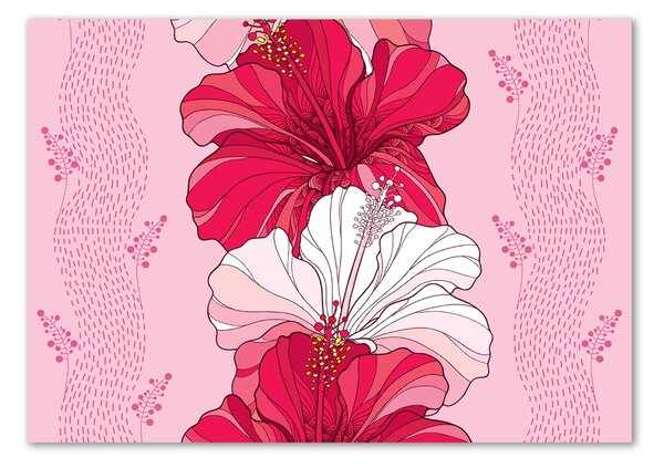 Tablou sticlă flori Hawaii