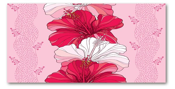Tablou sticlă flori Hawaii