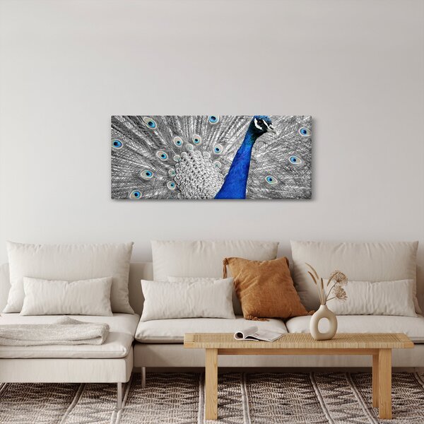 Tablou - păun albastru (120x50 cm)