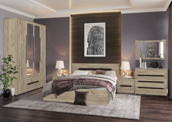 Dormitor Valencia Dulap 4 Usi Stejar K002