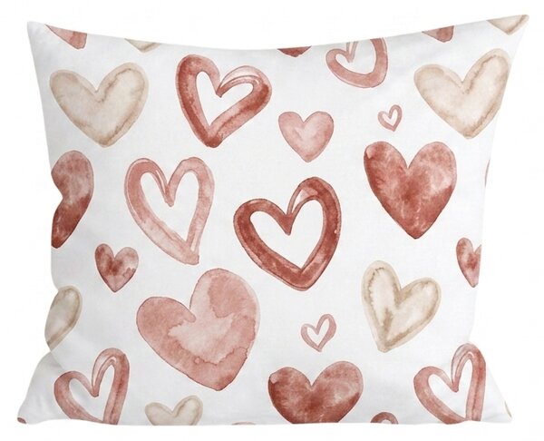 Fata de perna flanelata AMORIA HEARTS 45x45 cm, modelata