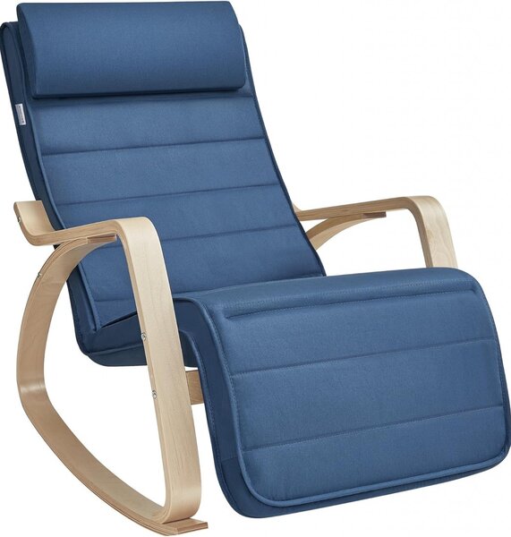 Scaun balansoar, Songmics, Albastru, 121.5x67x84 cm